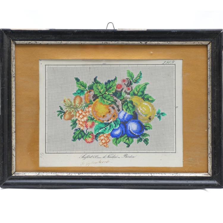 Hauptbild zu Objekt, Embroidery pattern, 19th century, 159D 965