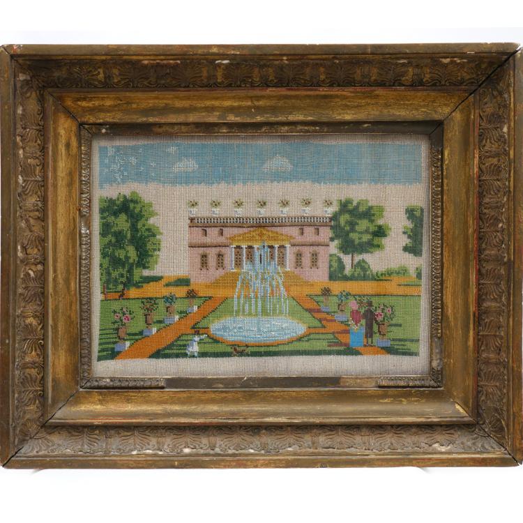 Hauptbild zu Objekt, Perlbild mit venezianischer Villa, um 1900, 157F 1457