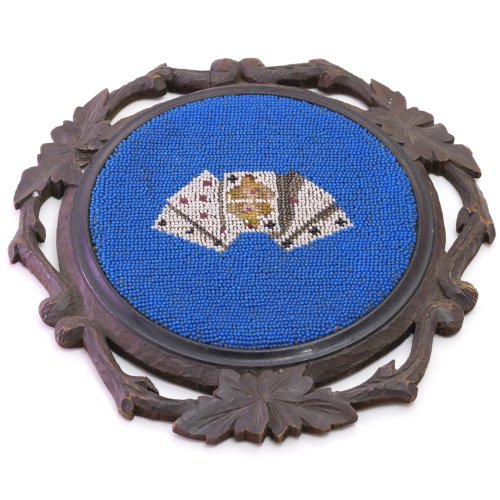 Decorative tray with playing cards, 2nd half of the 19th century
