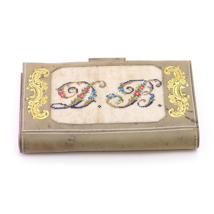 Hauptbild zu Objekt, Brieftasche mit Initialen 'D.B.', 19. Jh., 157F 1403