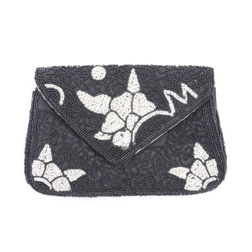 Pouch with stylized flowers, c. 1920