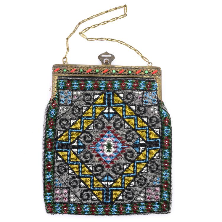 Hauptbild zu Objekt, Bag with carpet pattern, c. 1920, 159D 892