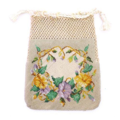 Pouch with flower garland, c. 1900
