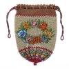 Pouch with a wreath of flowers, c. 1870