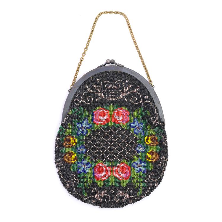 Hauptbild zu Objekt, Bag with wreath of flowers, 2nd half of the 19th century, 159D 789