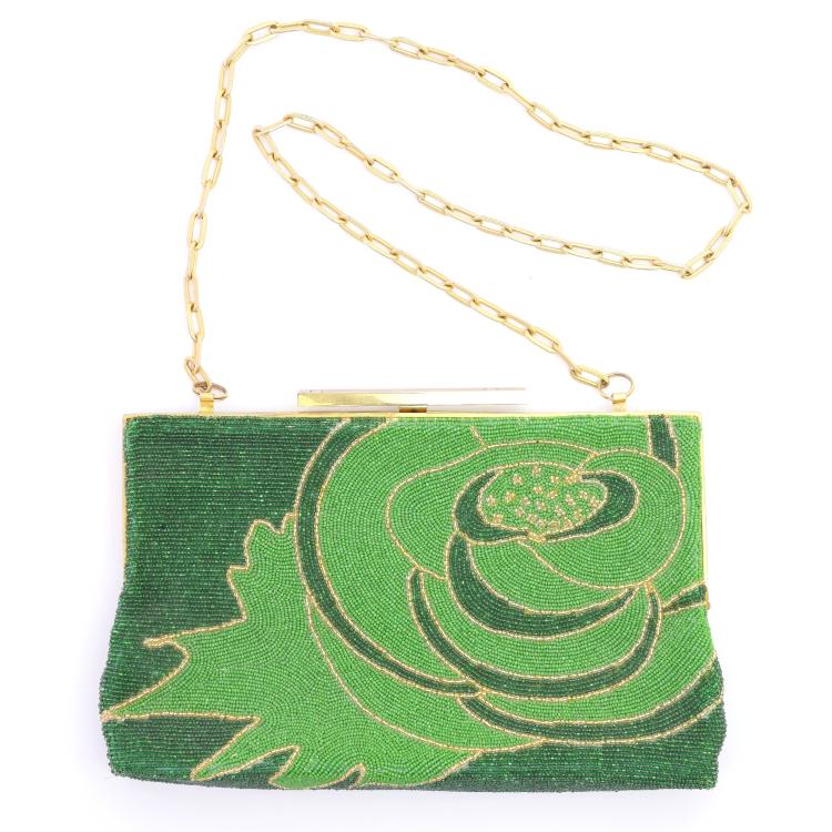 Hauptbild zu Objekt, Abendtasche mit Bl&uuml;te, 1960er Jahre, 157F 1387