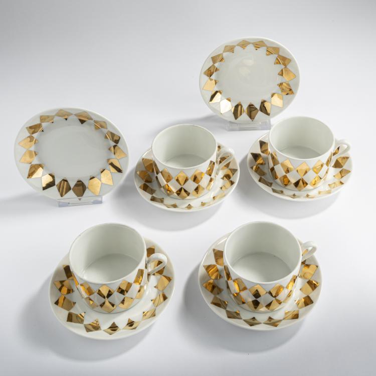 Bild 1 zu Objekt, Four cups and saucers, 1960s, Piero Fornasetti, Fornasetti, 155A 217
