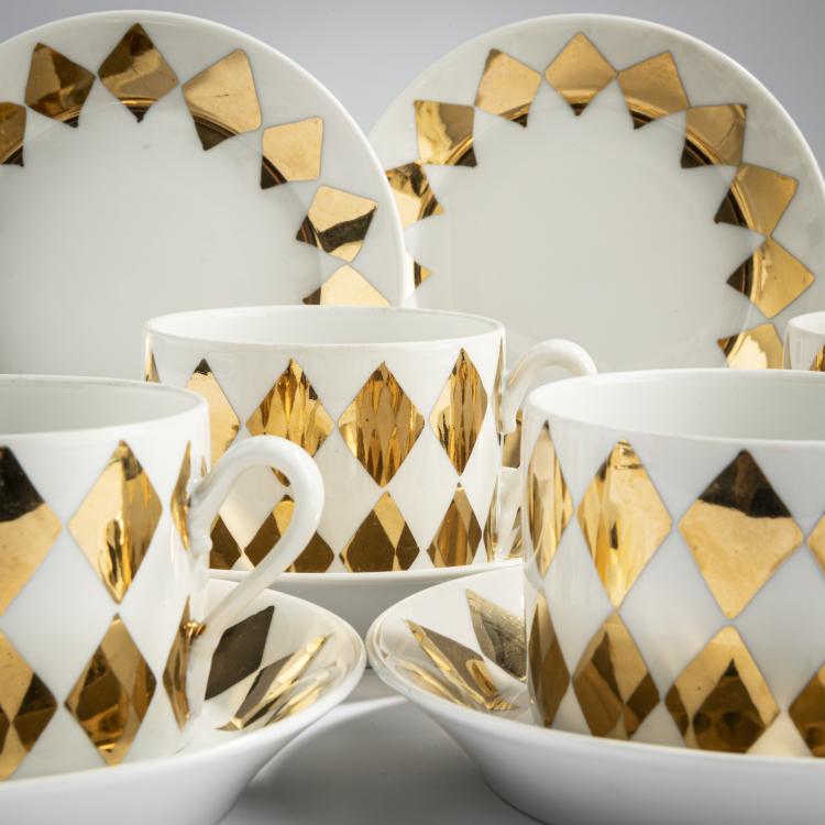 Bild 2 zu Objekt, Four cups and saucers, 1960s, Piero Fornasetti, Fornasetti, 155A 217