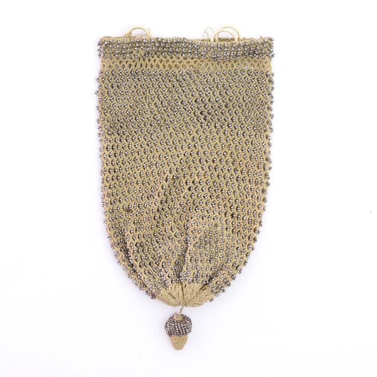 Hauptbild zu Objekt, Pouch with steel beads, 2nd half of the 19th century, 159D 752