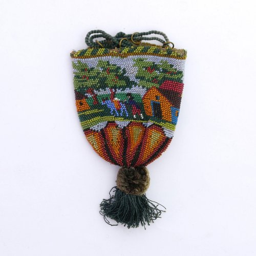Pouch with village scene, 2nd half of the 19th century