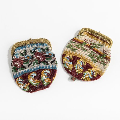 Two purses with floral decor, 2nd half of the 19th century.