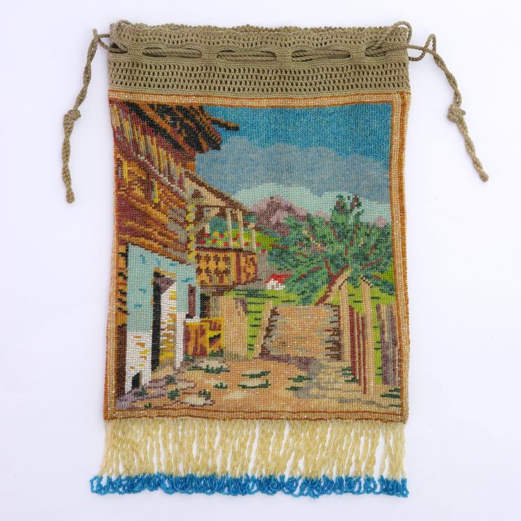 Hauptbild zu Objekt, Pouch with mountain idyll, 1st half of the 20th century, 159D 920