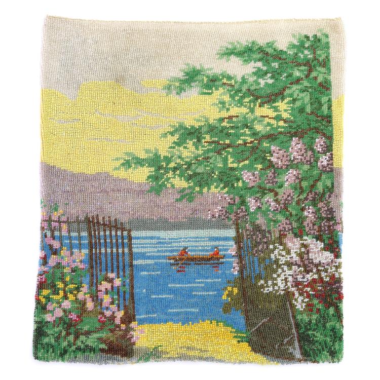 Hauptbild zu Objekt, Plate for a bag with a lake, c. 1920, 159D 912