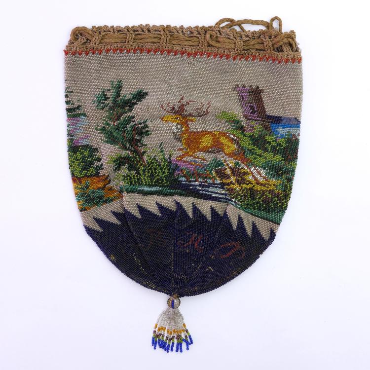 Bild 1 zu Objekt, Perlbeutel mit Jagdmotiv, 1. H&auml;lfte 19. Jh., 157F 1151