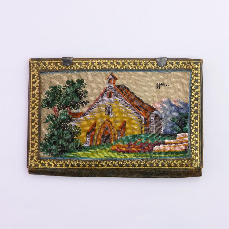 Hauptbild zu Objekt, Brieftasche mit Haus und Bienenstock, 19. Jh., 157F 1405