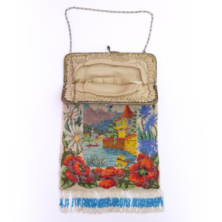 Bild 1 zu Objekt, B&uuml;geltasche mit Landschaftsmotiv, um 1900, 159D 815