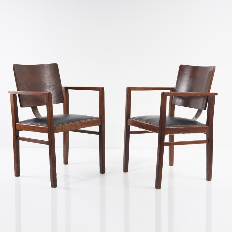 Bild 1 zu Objekt, Zwei Armlehnst&uuml;hle, 1930er Jahre, Lajos Kozma (zugeschrieben), Heisler, Jozsef (zugeschrieben), 155B 279