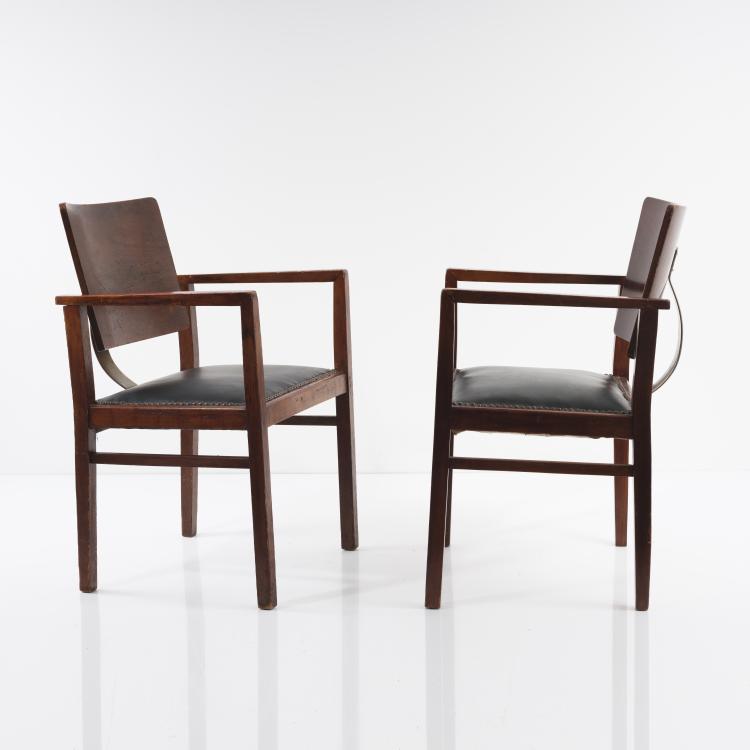 Bild 2 zu Objekt, Zwei Armlehnst&uuml;hle, 1930er Jahre, Lajos Kozma (zugeschrieben), Heisler, Jozsef (zugeschrieben), 155B 279