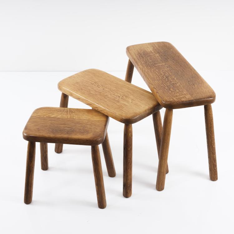 Hauptbild zu Objekt, Drei Beistelltische / Hocker, 1960er Jahre, Niederlande, 155B 507