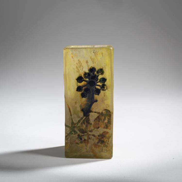 Hauptbild zu Objekt, Vase 'Je meurs o&ugrave; je m'attache', um 1910, Antonin Daum, Daum Fr&egrave;res, Nancy, 156B 139