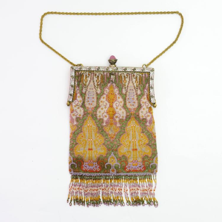 Hauptbild zu Objekt, B&uuml;geltasche mit Teppichmotiv, um 1910, 157F 1300
