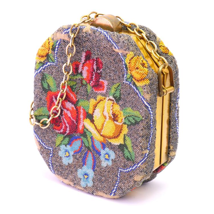 Hauptbild zu Objekt, Kastentasche mit Blumenmotiv, 1930er Jahre, 157F 1384