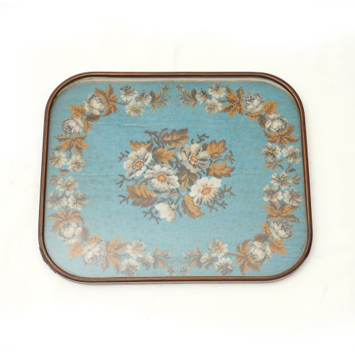 Flower-decorated tray, 19th century