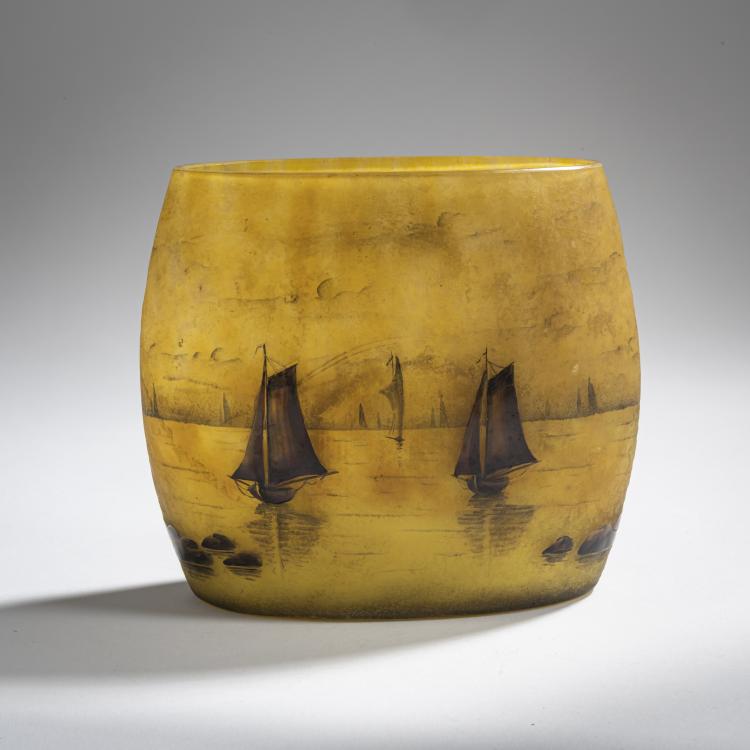 Hauptbild zu Objekt, 'Voiliers, soleil couchant' vase, 1910, Antonin Daum, Daum Fr&egrave;res, Nancy, 156B 132