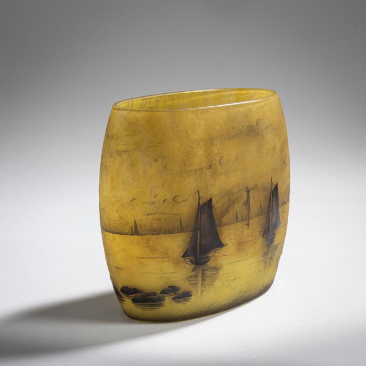 Bild 1 zu Objekt, 'Voiliers, soleil couchant' vase, 1910, Antonin Daum, Daum Fr&egrave;res, Nancy, 156B 132