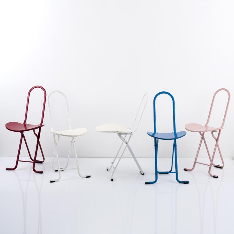 Bild 2 zu Objekt, F&uuml;nf Klappst&uuml;hle 'Dafne', 1979, Gastone Rinaldi, Thema, Limena, 157B 525