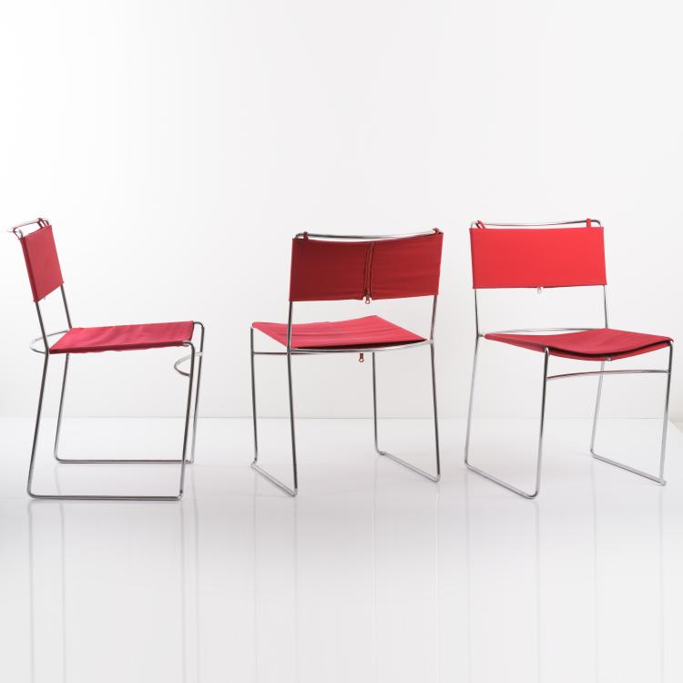 Bild 1 zu Objekt, 5 'Delfina' stacking chairs, 1974, Enzo Mari, Driade, Caorso; Robots, Italien, 157B 515
