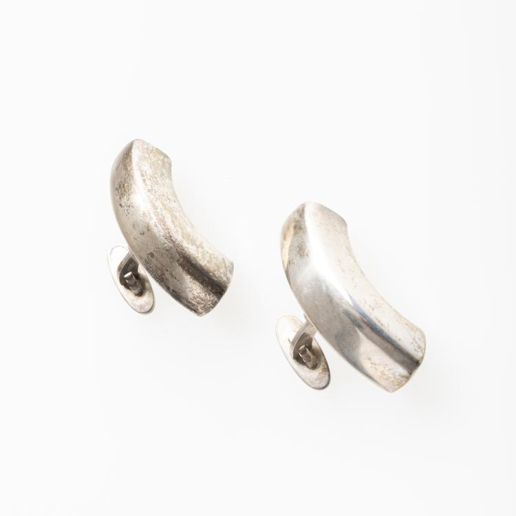 Hauptbild zu Objekt, Paar Manschettenkn&ouml;pfe, 1950er Jahre, Jensen, Georg, Kopenhagen, 157E 1067