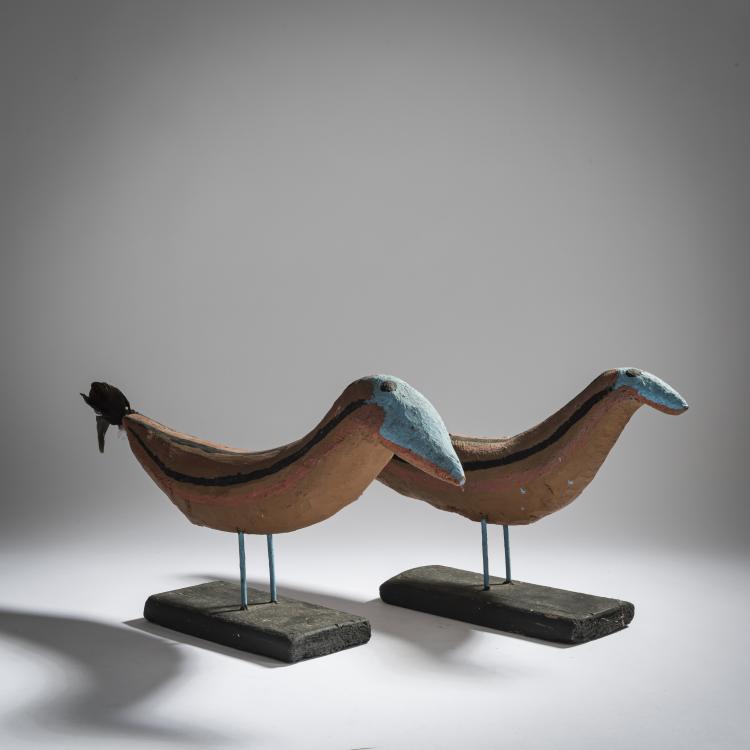 Bild 1 zu Objekt, Pair of birds (rooster and hen), 1967, Erich B&ouml;deker, 157C 657