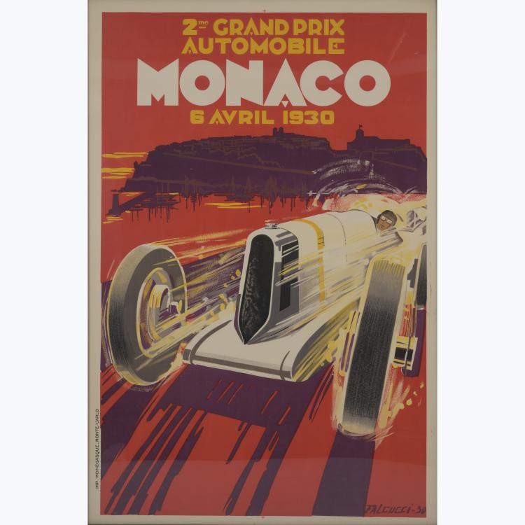 Hauptbild zu Objekt, Poster '2eme Grand Prix Automobile Monaco', 1930, Robert Falcucci, Mon&eacute;gasque, Montecarlo, 156C 653