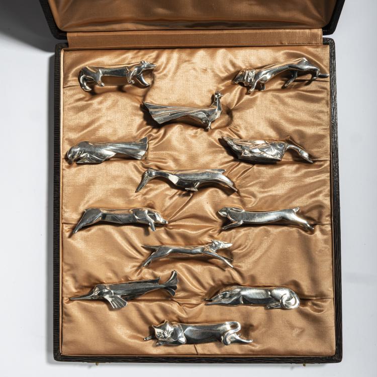 Hauptbild zu Objekt, Twelve knife rests, c. 1925, Christofle & Cie., Paris, 156C 544