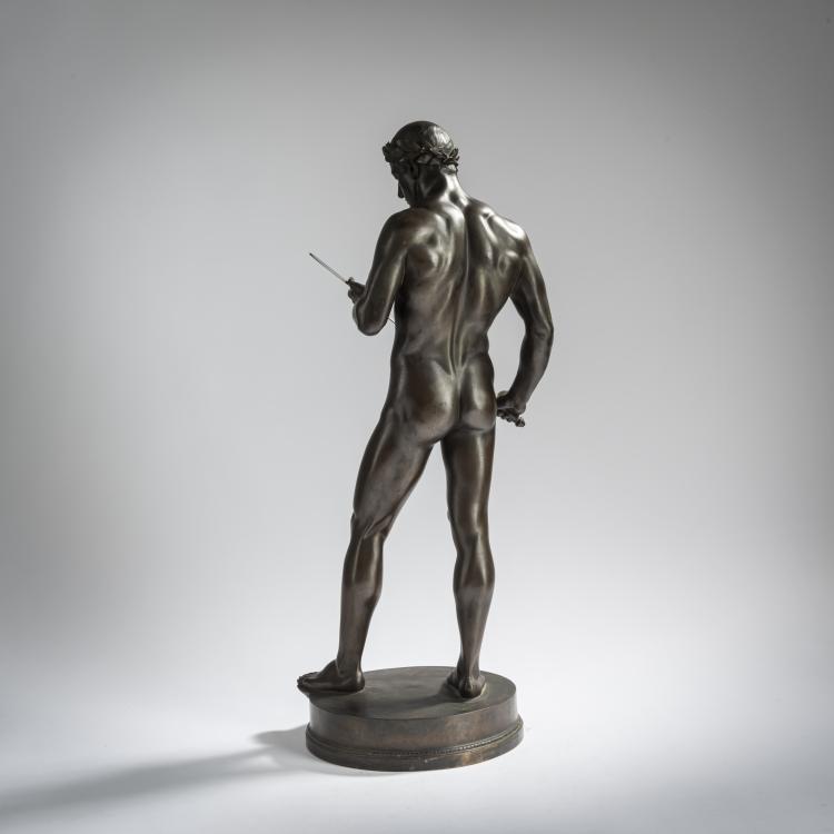 Bild 2 zu Objekt, 'Male nude examining a sword', c. 1900, Fritz Heinemann, Gladenbeck, Berlin, 156C 362
