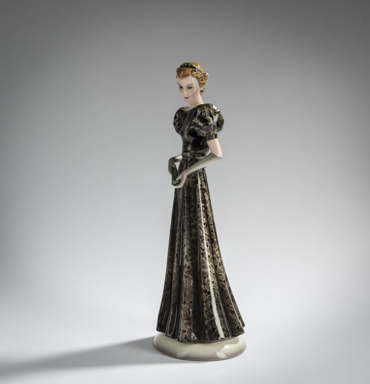 Bild 2 zu Objekt, Dame in grauem Kleid, um 1930, Stephan Dakon, Keramos, Wiener Kunst-Keramik und Porzellanmanufaktur, 156D 835