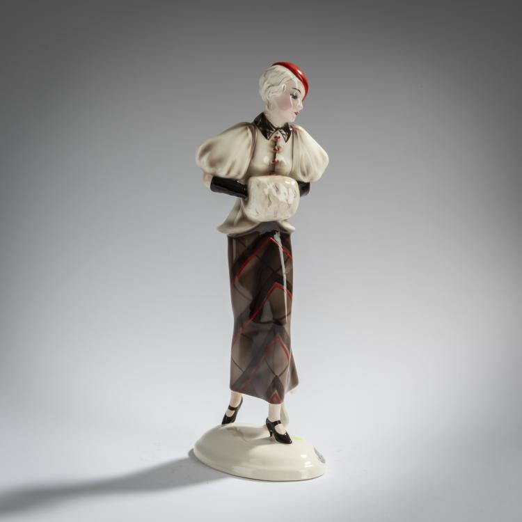 Hauptbild zu Objekt, Schreitende Dame, um 1934, Josef Lorenzl, Goldscheider, Friedrich, Wien, 156D 826