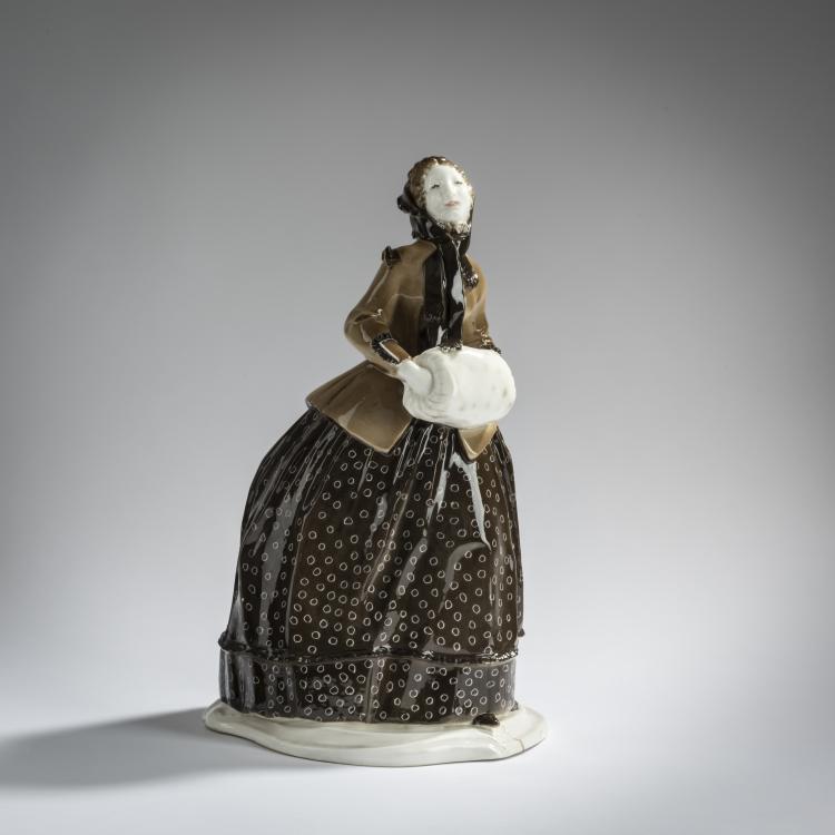 Hauptbild zu Objekt, 'Lady with a Muff', 1906, Josef Wackerle, Nymphenburg, KPM, 156D 749