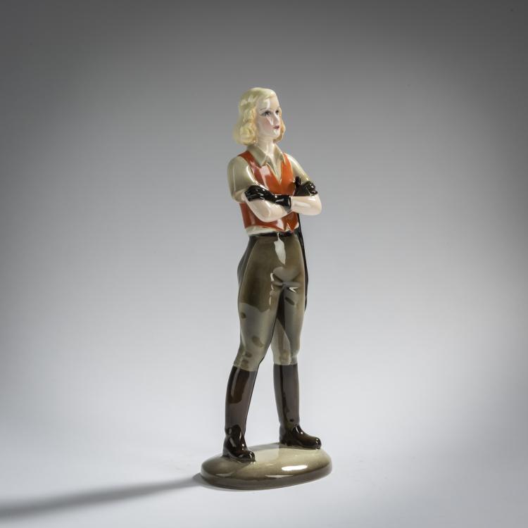 Bild 1 zu Objekt, Young woman in riding dress, c. 1930, Stephan Dakon, Keramos, Wiener Kunst-Keramik und Porzellanmanufaktur, 156D 836