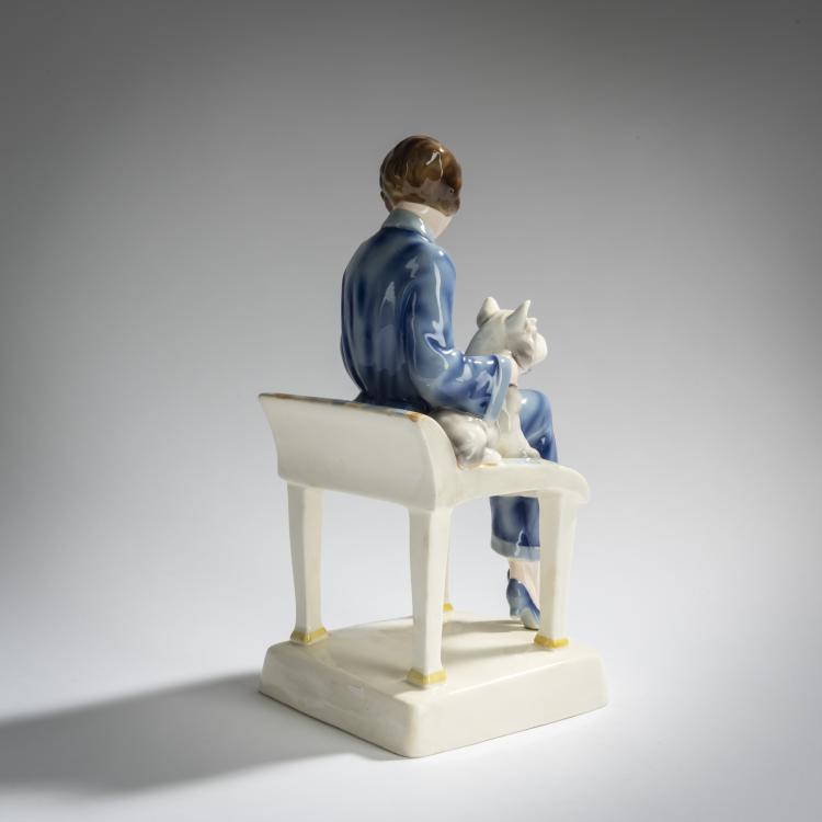 Bild 5 zu Objekt, 'Seated Lady with Two Dogs', c. 1930, Josef Lorenzl, Goldscheider, Friedrich, Wien, 156D 824