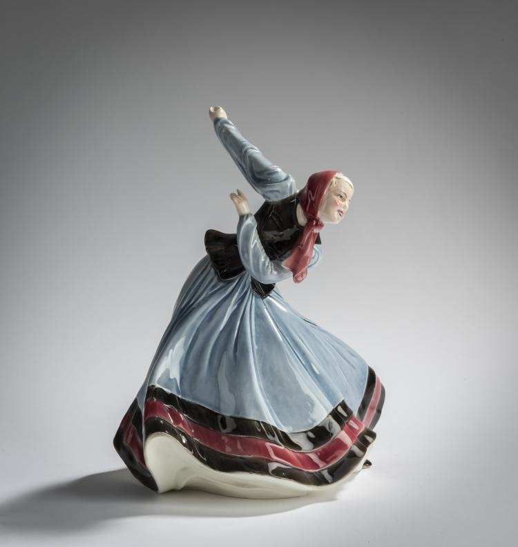 Hauptbild zu Objekt, Dancer with a headscarf, c. 1930, Hertwig & Co., Katzh&uuml;tte, 156D 832