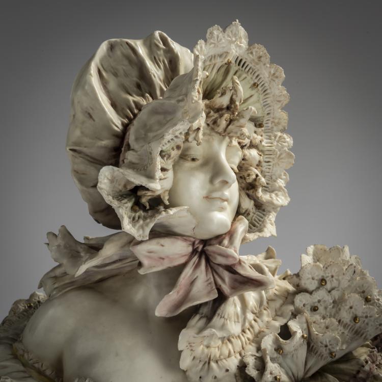 Bild 1 zu Objekt, Female bust, c. 1899, Eduard Stellmacher, Amphora-Werke Riessner, Stellmacher & Kessel, Turn-Teplitz, 156D 795