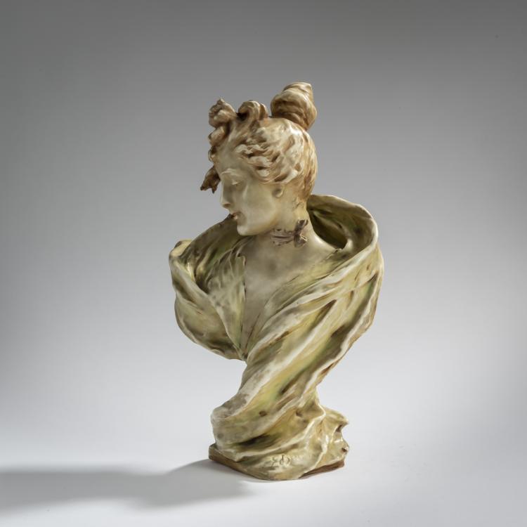 Bild 1 zu Objekt, Female bust, c. 1899, Eduard Stellmacher, Amphora-Werke Riessner, Stellmacher & Kessel, Turn-Teplitz, 156D 796