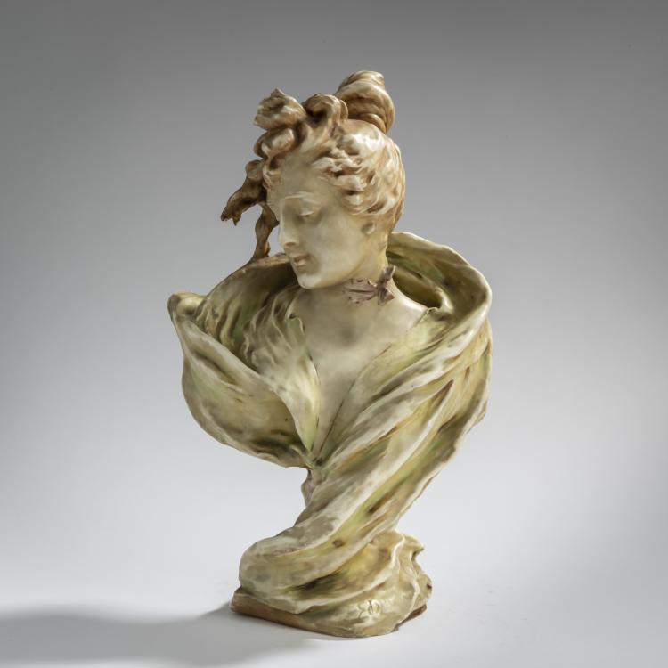 Bild 2 zu Objekt, Female bust, c. 1899, Eduard Stellmacher, Amphora-Werke Riessner, Stellmacher & Kessel, Turn-Teplitz, 156D 796