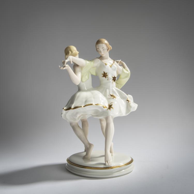 Bild 5 zu Objekt, 'Duett', 1929, Carl Werner, Hutschenreuther, Lorenz, Selb, 156D 712