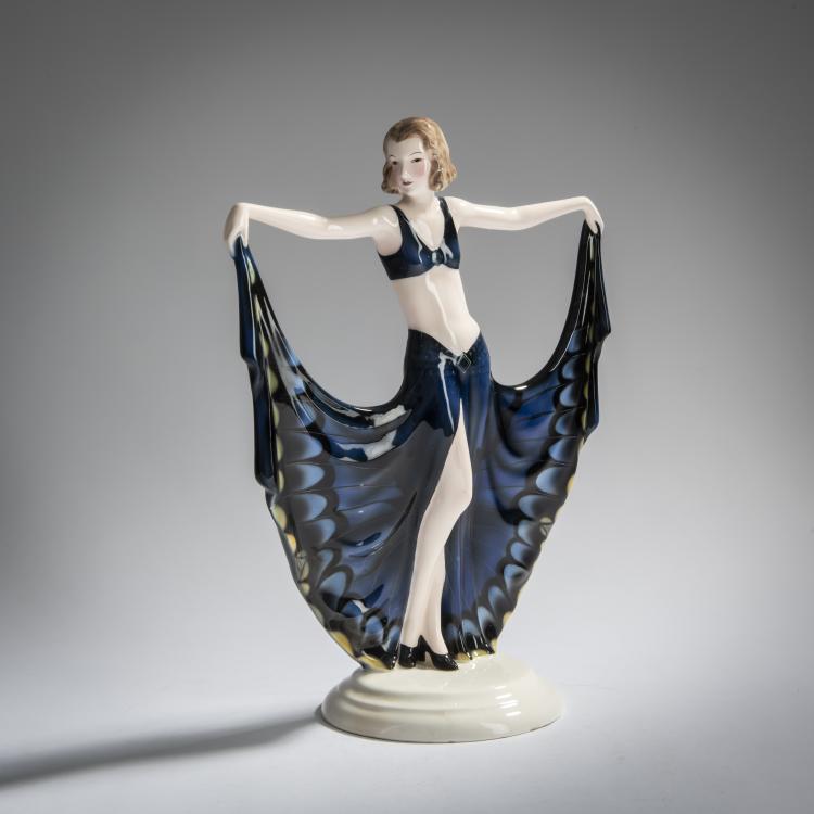 Hauptbild zu Objekt, 'Stehende T&auml;nzerin im langen Rock', um 1931, Josef Lorenzl, Goldscheider, Friedrich, Wien, 156D 825