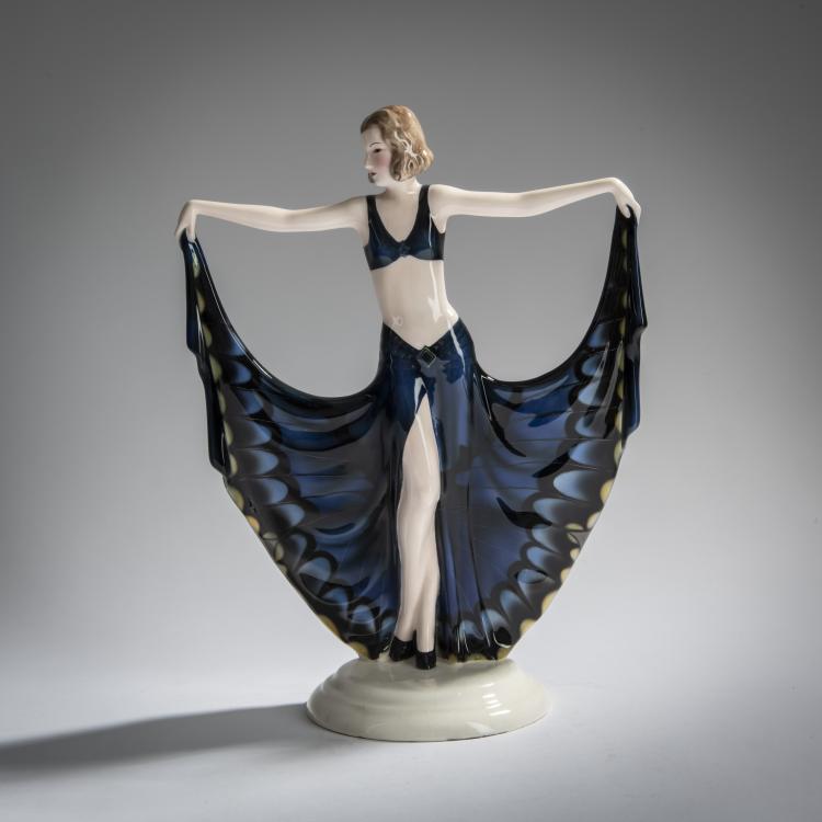 Bild 1 zu Objekt, 'Stehende T&auml;nzerin im langen Rock', um 1931, Josef Lorenzl, Goldscheider, Friedrich, Wien, 156D 825