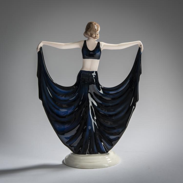 Bild 2 zu Objekt, 'Stehende T&auml;nzerin im langen Rock', um 1931, Josef Lorenzl, Goldscheider, Friedrich, Wien, 156D 825