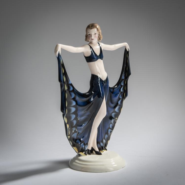 Bild 4 zu Objekt, 'Stehende T&auml;nzerin im langen Rock', um 1931, Josef Lorenzl, Goldscheider, Friedrich, Wien, 156D 825